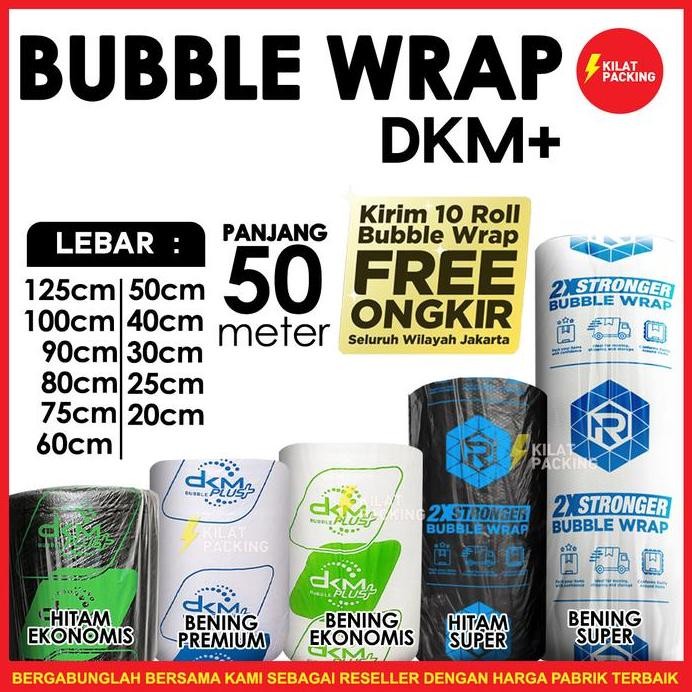 

ready Plastik Bubble / BUBLE Wrap 125cm x 50m DKM PLUS PREMIUM MURAH