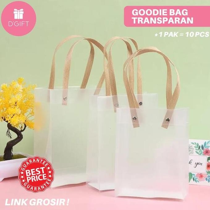 

ready GROSIR-Goodie Bag Doff Transparan Tote Flower Handbag Tas Hampers Mika