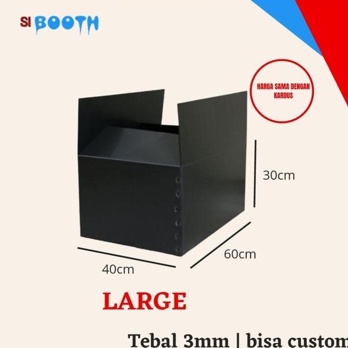 

ready KARDUS PLASTIK, kotak pengiriman, box ukuran 60x30x40 cm - HITAM