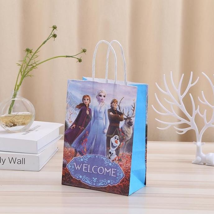 

ready Paper Bag Goodie Bag [10pcs] Motif Frozen Princes Elsa Anna