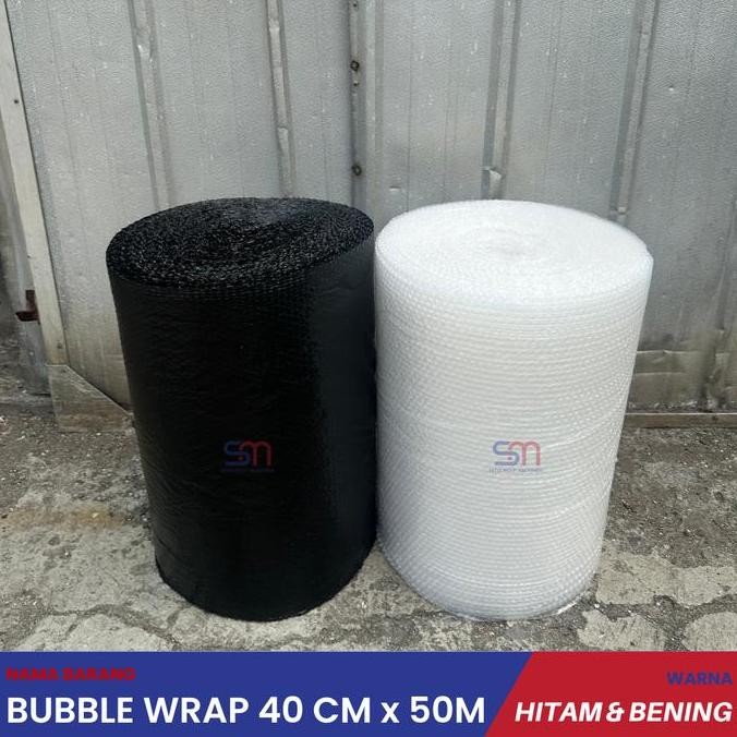 

ready Bubble Wrap 60 cm x 50m Hitam Bening Eco