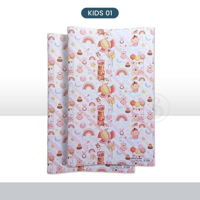 

ready (10lbr) Kertas Kado Bungkus Kado Baby Sansan Wawa uk 63.5 x 49.5 cm
