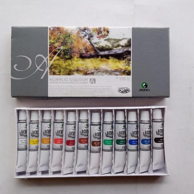 

ready !!! Cat Acrylic Maries 12 Warna 12x12ml