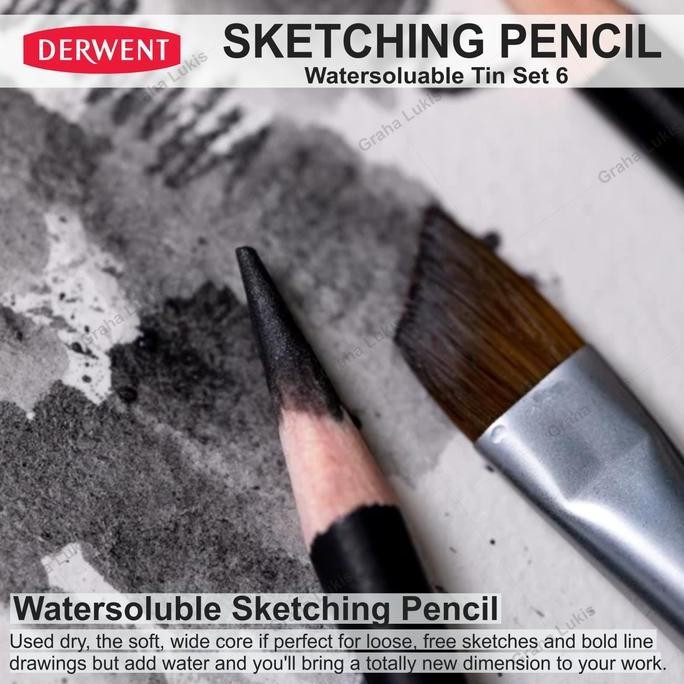 

ready !!! Derwent Watersoluble Sketching 6 tin