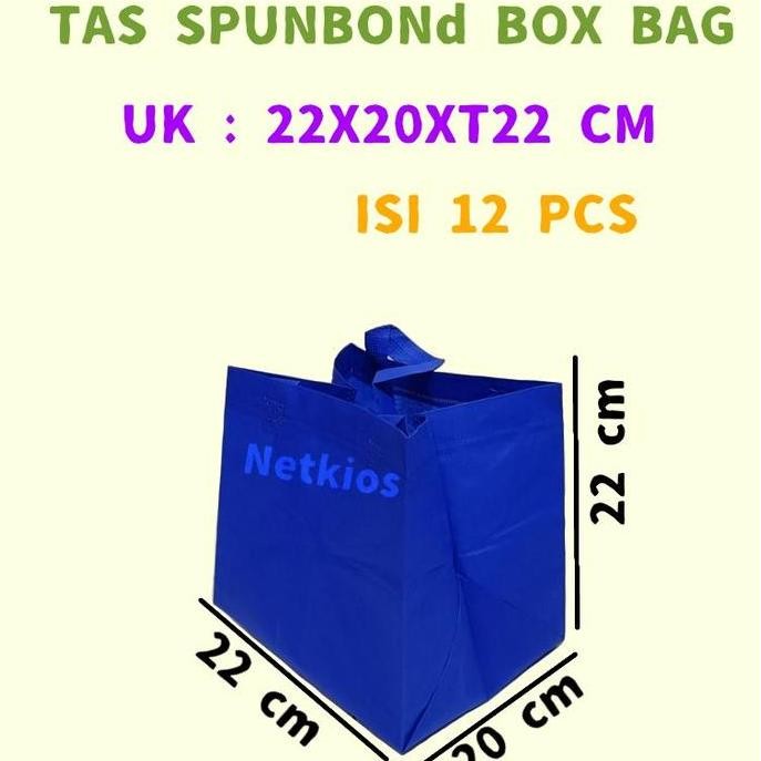 

ready TAS SPUNBOND BOX BAG TOTE BAG GOODIE BAG TAS KOTAK NASI UK : 22X22X20 CM