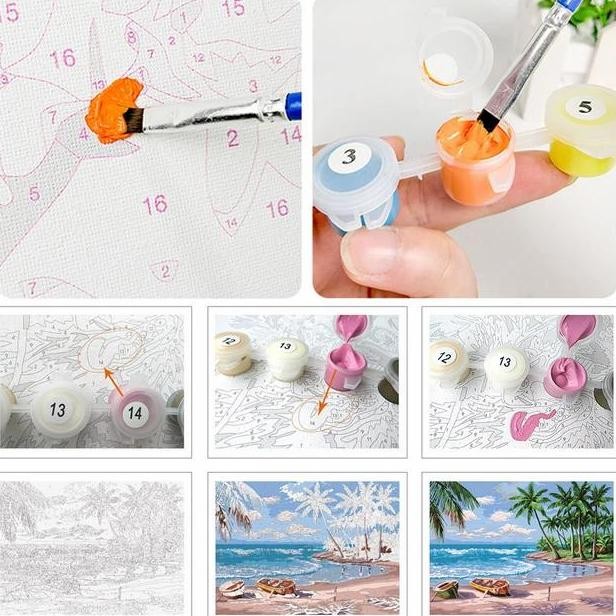 

ready !!! Home Decor Canvas Paint By Number Kit Digital Oil Painting