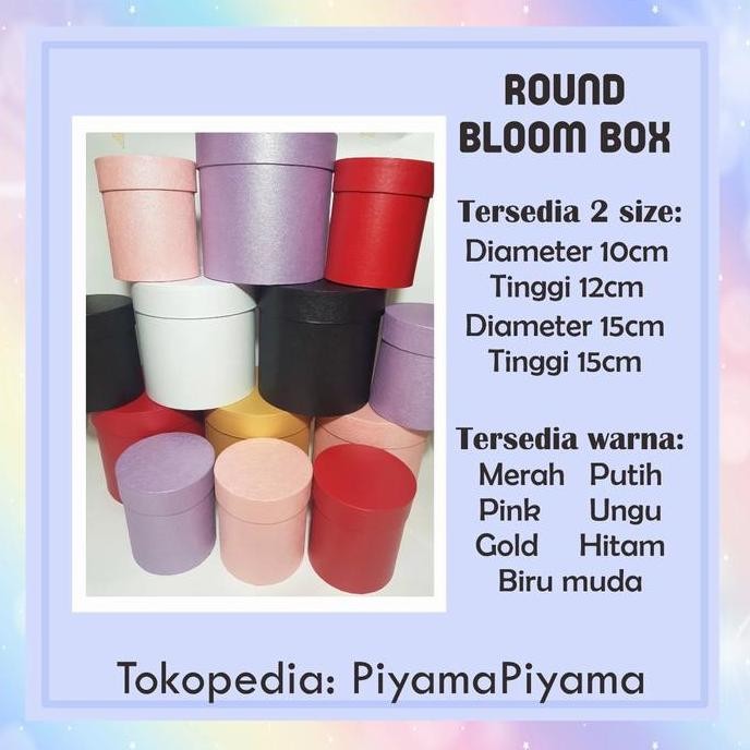 

ROUND BOX BUNGA / ROUND BLOOM BOX/ GIFT BOX BULAT D15T15 DAN D10T12
