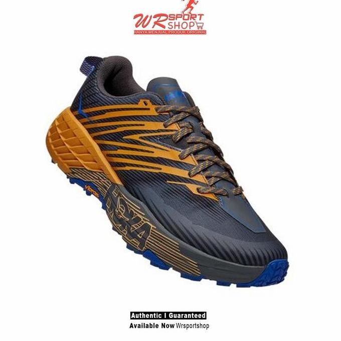 Diskon Hoka One One Speedgoat 4 Mens Trail Running - Castlerock/Golden Yellow