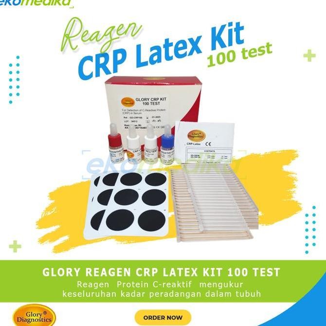 CRP LATEX KIT 100 TEST GLORY DIAGNOSTICS REAGEN CRP LATEX C-REACTIVE ORIGINAL DAN TERPERCAYA