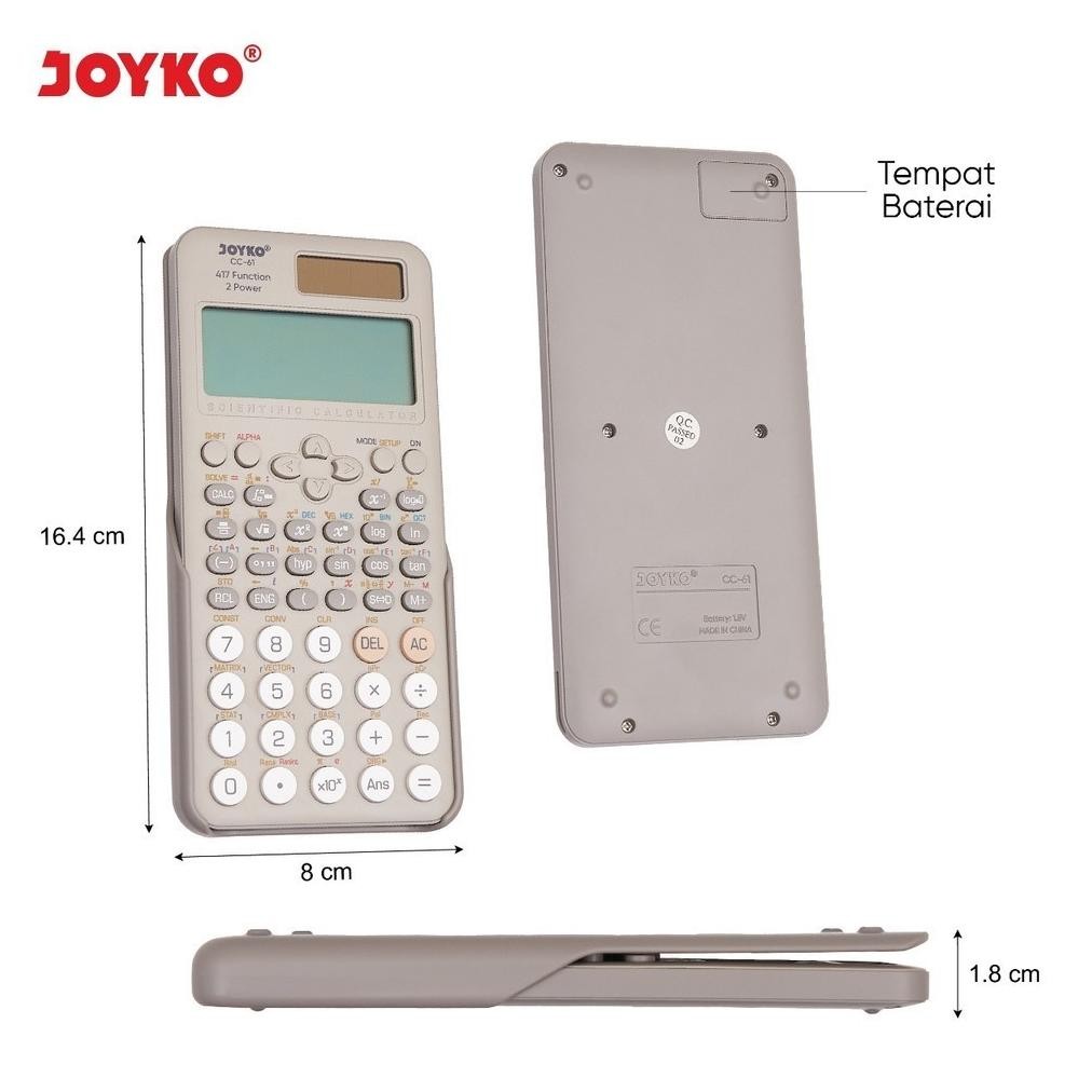 

Promo! Sd-46 If56 Joyko Cc-61 ~ Kalkulator Sekolah / Scientific Calculator Cc61 Kuliah Murah Original