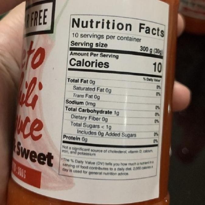 

SAUS SAMBAL PEDAS MANIS SUGAR FREE LOW CARB CHILI SAUCE TF