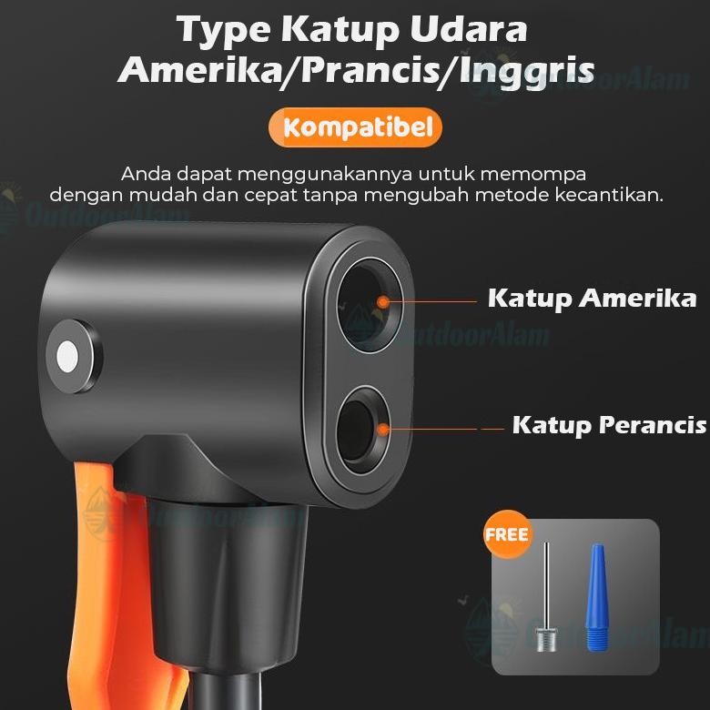 POMPA ANGIN KAKI/POMPA KAKI/POMPA BAN MINI FOOT PUMP PORTABLE HIGH PRESSURE POMPA ANGIN KAKI UNTUK B