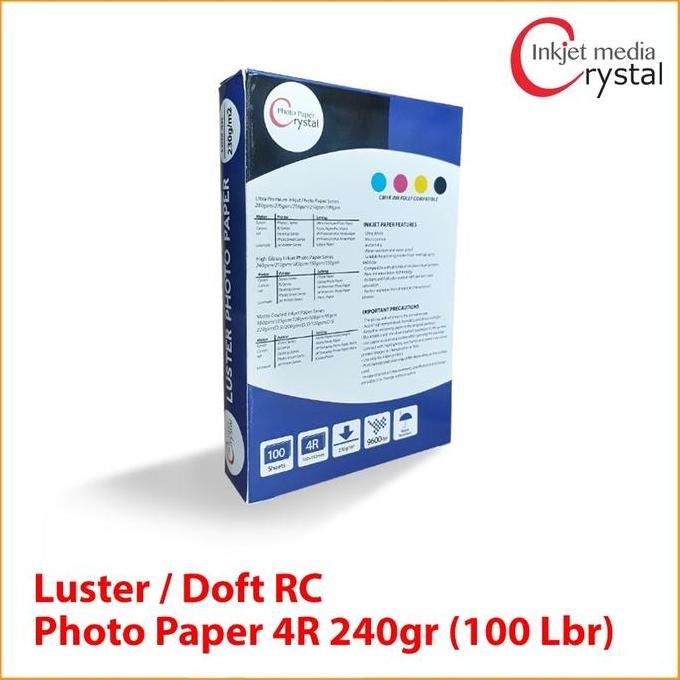 

Crystal Profesional Luster Photo Paper 240G 4R Isi 100 Lbr Untuk Pm520 Best Seller