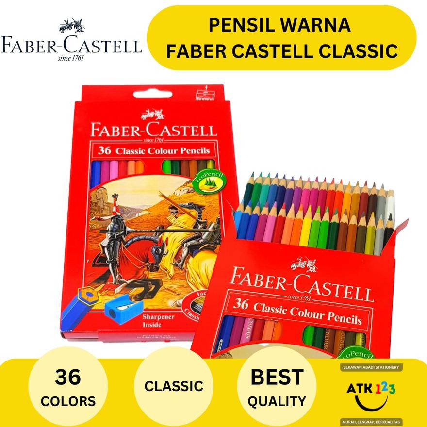 

Premium Pensil Warna Colour Pencil Faber Castell 12 / 24 / 36 / 48 Classic Series Diskon