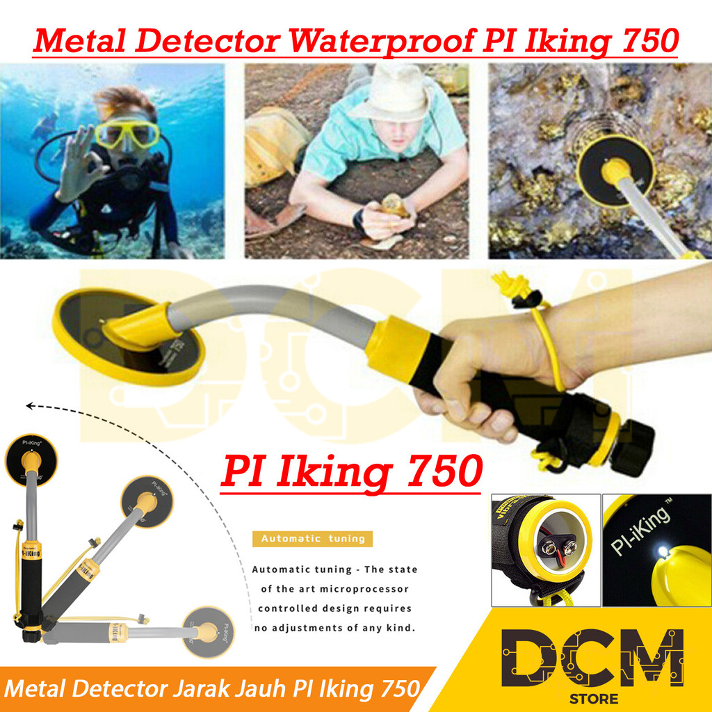 PI-iking 750 Waterproof Metal Detector 30M Underwater Metal Detector