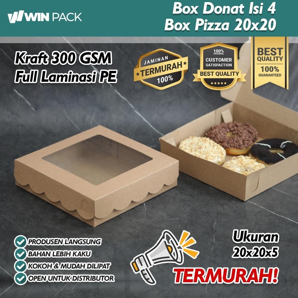 

SLHD- (20 Pcs) Dus Donat | Dus Kue | Snack Box | 200x5 | Dus Pizza | Full Lasi