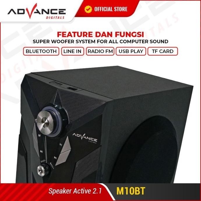 Advance M10Bt Speaker Stereo Bluetooth Xtra Bass Subwoofer New Stok