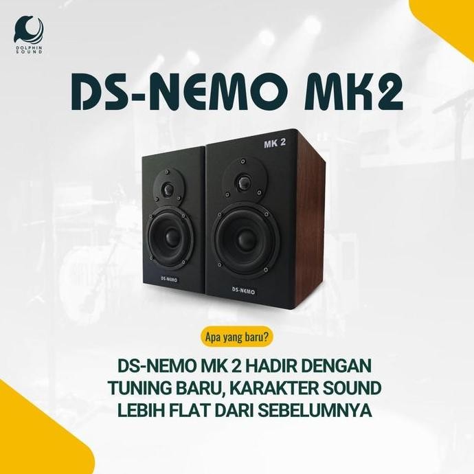 Speaker Flat Monitor Dolphin Sound Ds-Nemo Speaker Monitor 4 Inch New Stok