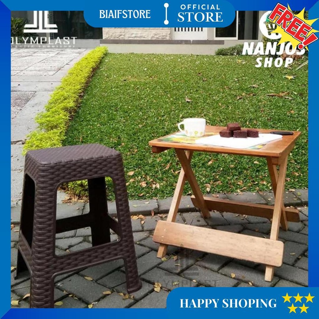 [Free Ongkir & Bisa Cod] Olymplast Kursi Bangku Bakso Baso Plastik Rotan Anyaman Rattan Stool Best S
