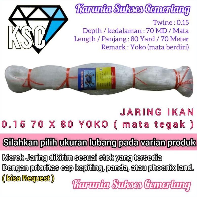 READY STOCK JARING SENAR 015 70X80 YOKO / JARING IKAN 015 / PUKAT 015 / PUKAT 2,5 INCH / JARING SENA