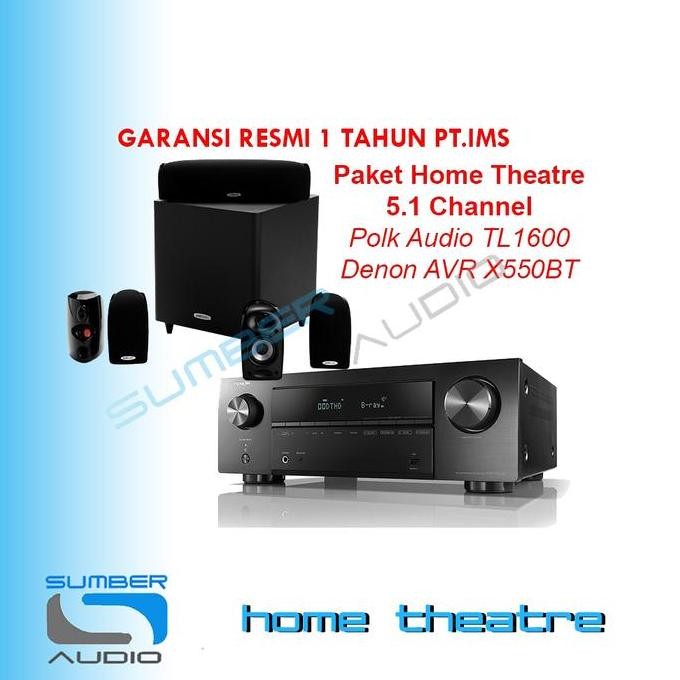 Polk Audio Tl1600 Denon Avr X550Bt Paket Home Theater Avrx550Bt New Stok