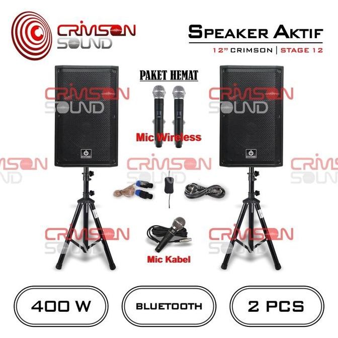 Speaker Aktif-Pasif 12 Inch Bluetooth Crimson Stage 12 New Stok