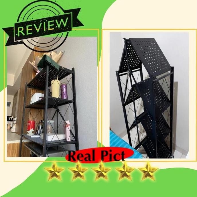 Ollahom Rak Dapur Lipat Portable Rak Lipat Serbaguna Rak Dapur Portable