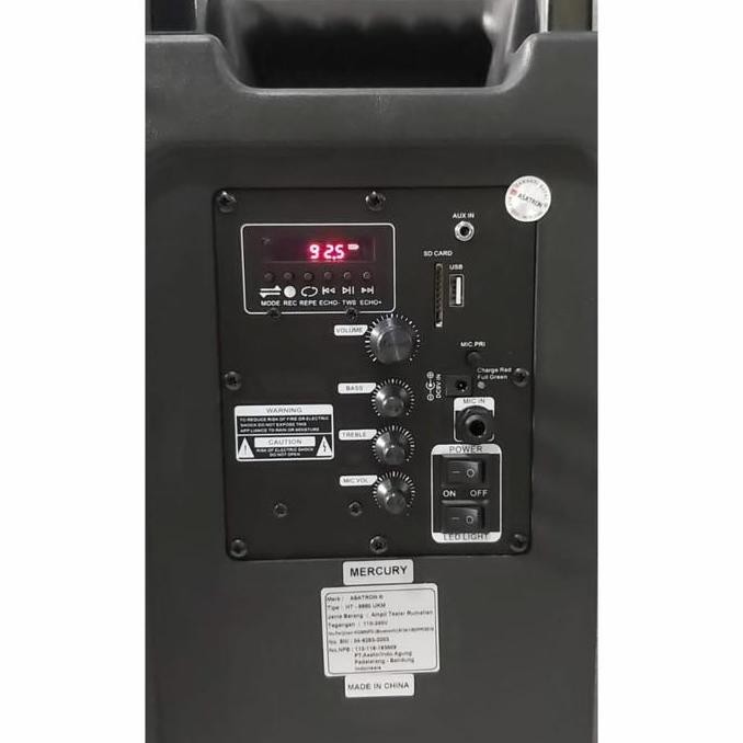 Speaker Portable Asatron 12 Inch Meeting Asatron Mercury 12Inch 2 Mic New Stok