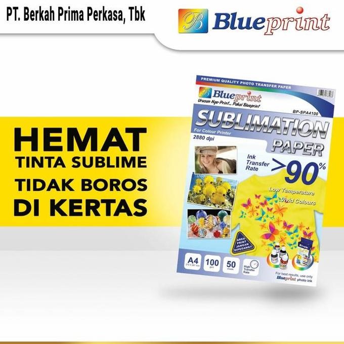

Kertas Sublim Sablon , Sublimation Paper Blueprint A4 - Isi 50 Lembar Promo
