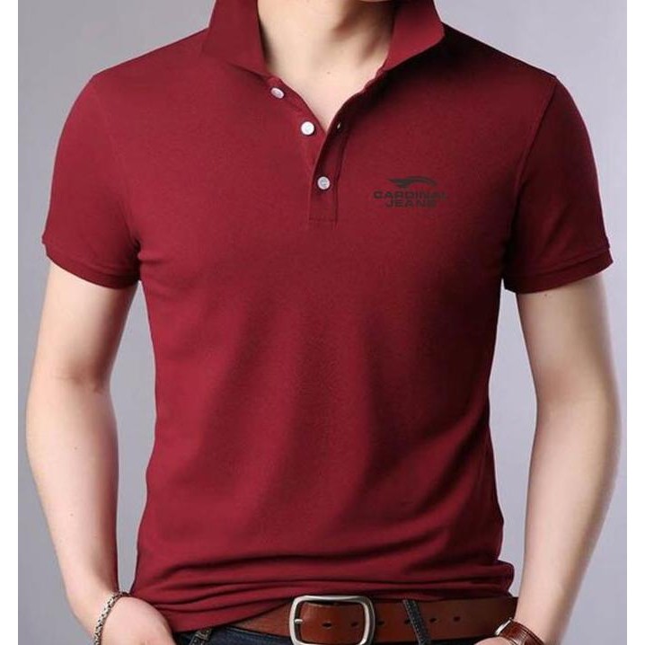 Baju Polo Kerah T-shirt Polo Kerah Cardinal Jeans Quality Hitam Kaos Polo Kerah Keren Cocok Untuk Pr