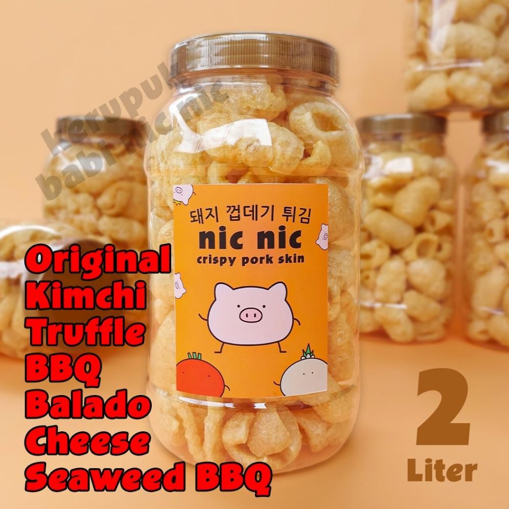 

PJ Kerupuk Kulit Babi Nic Nic 2 Liter Snack Cemilan Rambak Krupuk Kerubi