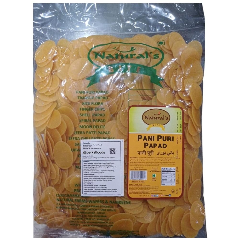 

PJ Dry Pani Puri Natural's Indian / Snack Kerupuk Pani Puri India Kering 200 500 Gr 1 Kg / Paket Chaat Indian Chat Puris Naturals