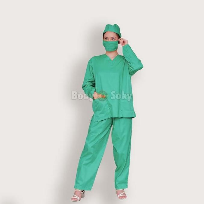 Tersedia SERAGAM OKA HIJAU TOSCA / SERAGAM MEDIS / BAJU PERAWAT / OKA PANJANG