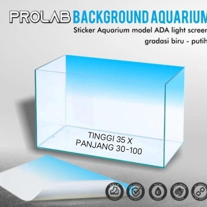 Stiker Aquarium Background Biru Gradasi