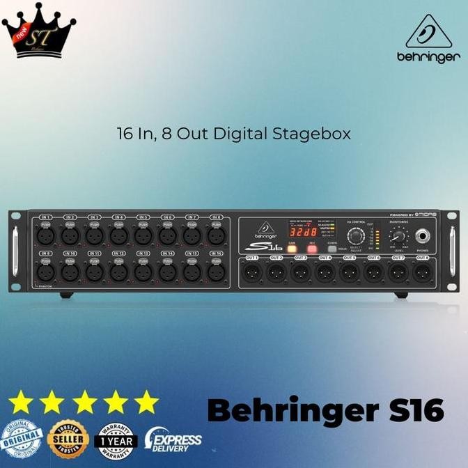 Behringer S16 S-16 S 16 Ch Snake Cable Digital Stagebox I/O Stage Box New Stok