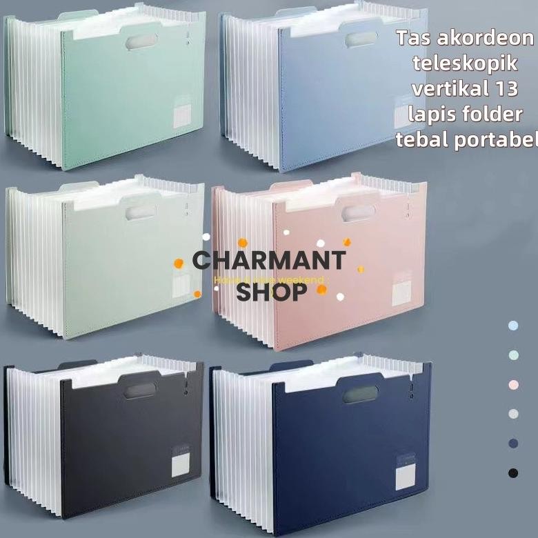 

[CHARMANT] File Vertikal A4 Gratis Stiker Manajer File Tas File 13 Pembagi Folder ATK Tas File Folder Ekspansi Organizer Folder Kerja Transparan Berdiri Meja Penyimpanan File Lokasi Kertas Ujian Folder Akordeon Kantor Siswa Sekolah