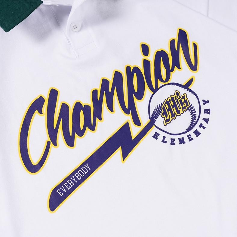 Special [N01220] T-Shirt Oversize Rugby Lengan Pendek Motif Champion Tna Kt78