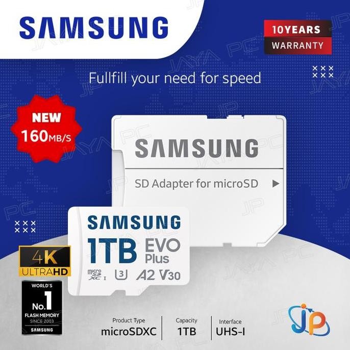 Samsung Evo Plus Microsdxc A2 1Tb - Micro Sd + Adapter New Stok