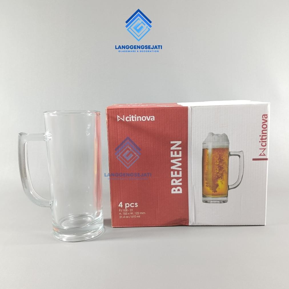 Terlaris [ 4 PCS ] GELAS CITINOVA BREMEN / GELAS  GAGANG / GELAS BESAR / GELAS TINGGI / GELAS MINUM 