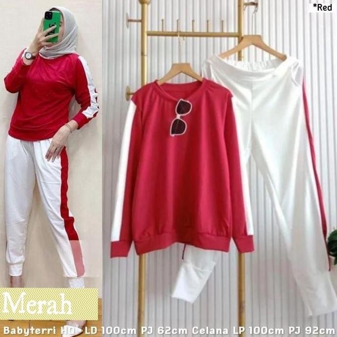 Setelan baju olahraga merah putih set agustusan keren murah sport at PS