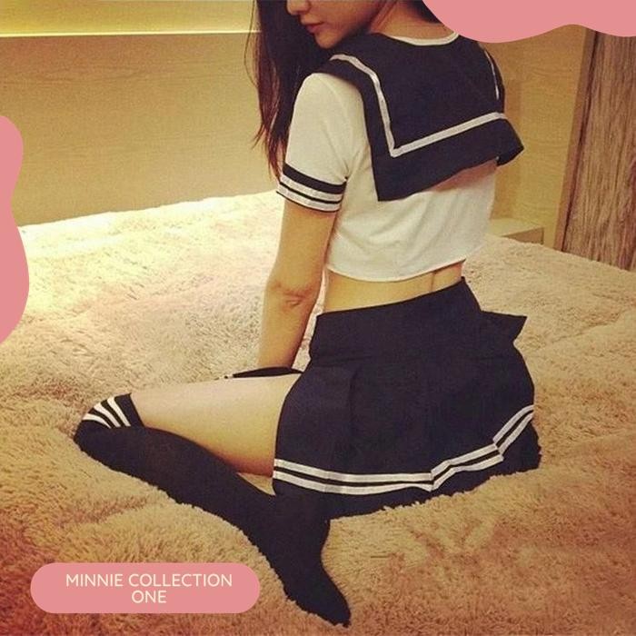 LINGERIE COSPLAY SEXY SERAGAM SEKOLAH JEPANG SEIFUKU BERKUALITAS TINGGI