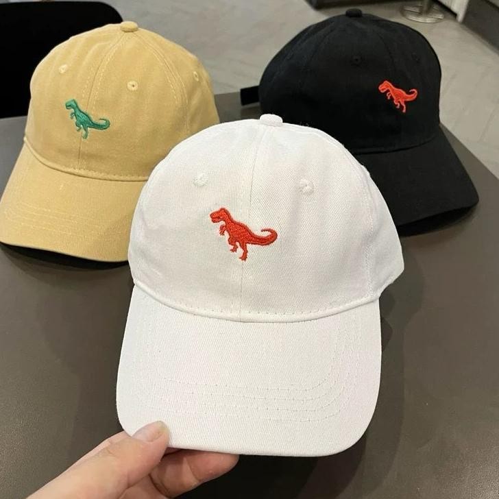 Topi Baseball Anak Motif Dinosaurus Dibordir