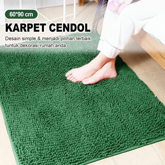 Karpet Keset Cendol Microfiber TEBAL BESAR Uk 60 x 90 cm Anti Licin Bulu Lembut Premium | D5 B2