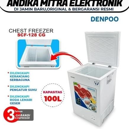 NEW Chest Freezer Box 100 Liter Denpoo  SCF 128 CG Food Frozen