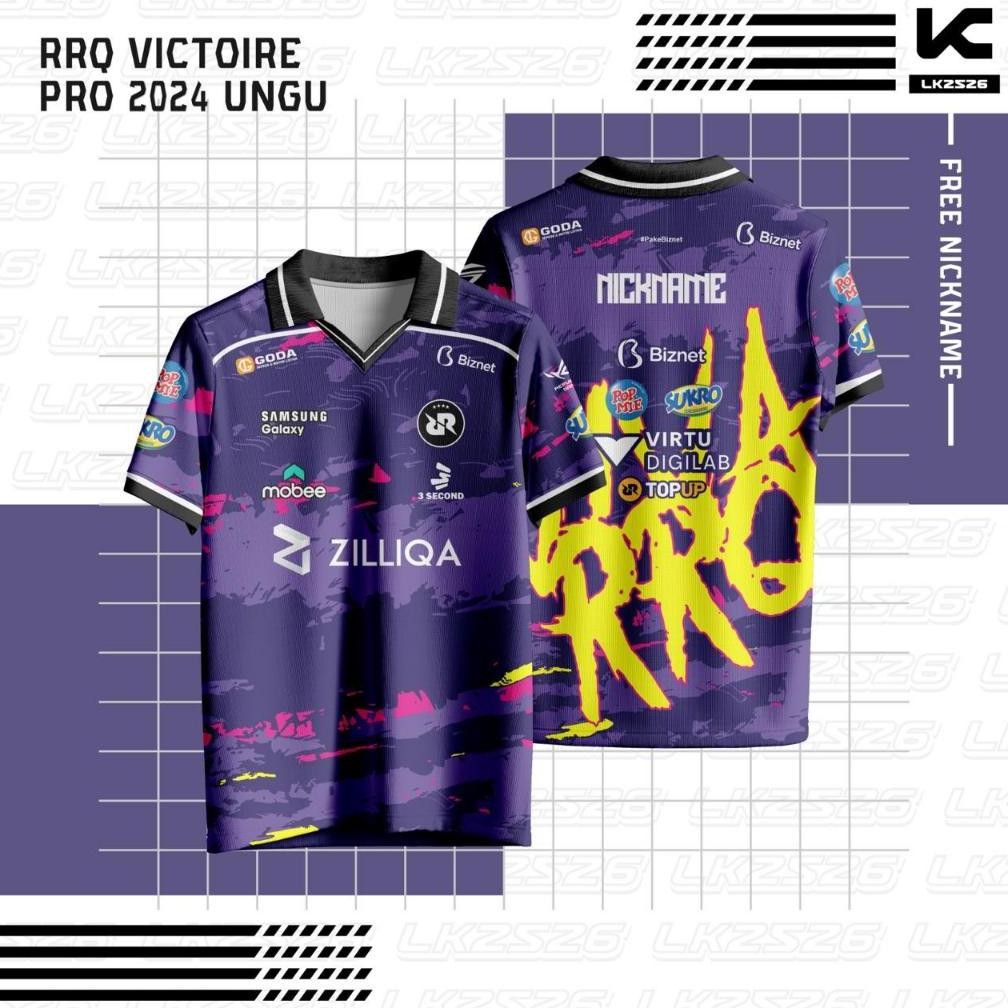 (Terbaru) Jersey E-Sport RRQ Kingdom Victoire Pro Ungu 2024 Full Print (Terlaris)