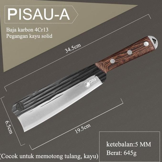 (Expert) pisau Daging pisau Koki pisau baja Premium pisau Dapur Super Tajam Unik Garis-Garis Kitchen