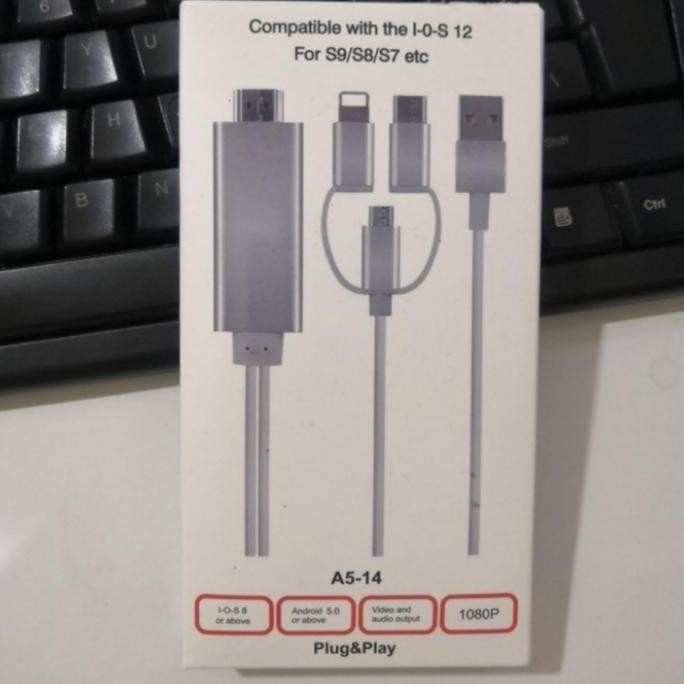 ready Kabel Mirascreen / Kabel Mirroring HP ke TV / Support Semua HP non MHL