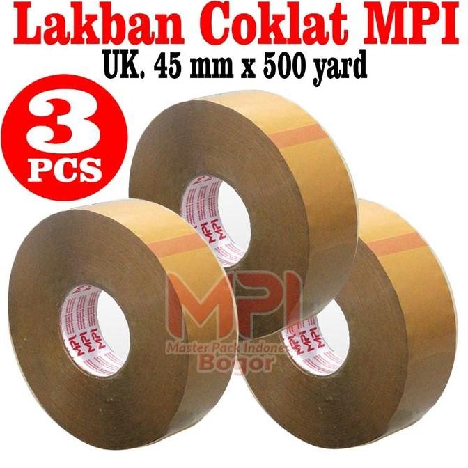 

Diskon 3 Pcs - Lakban Coklat Jumbo Mpi 45 Mm X 500 Yard - Lakban Packing - Master Pack Indonesia Bogor