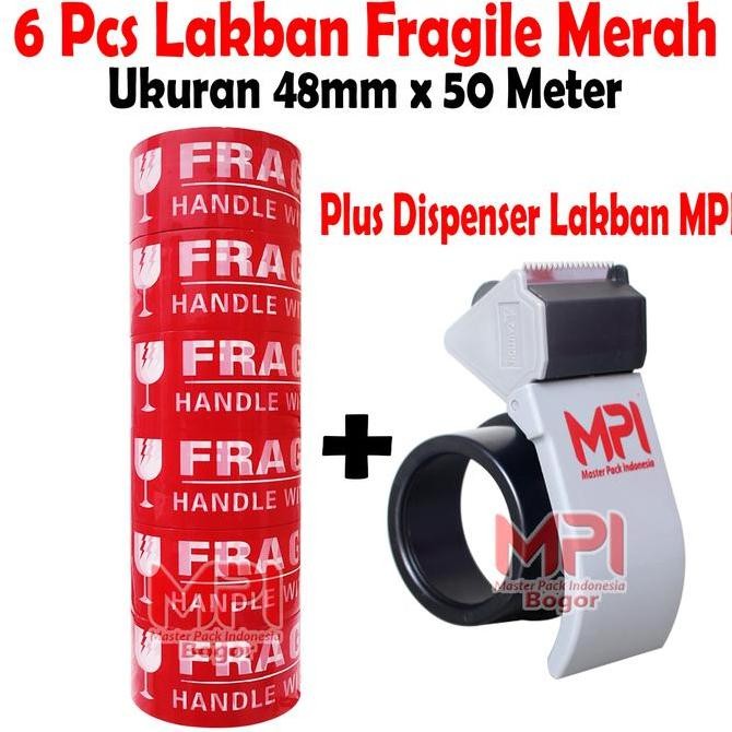 

Kualitas Terjamin 6 Pcs - Lakban Fragile Merah Mpi 48 Mm X 50 Yard + Dispenser Lakban Mpi