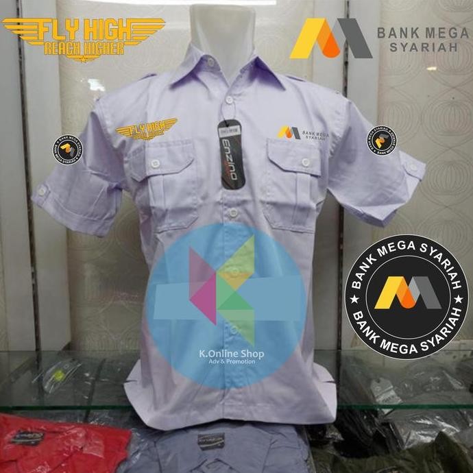Tersedia kemeja bank mega syariah seragam bank mega syariah baju lengan pendek
